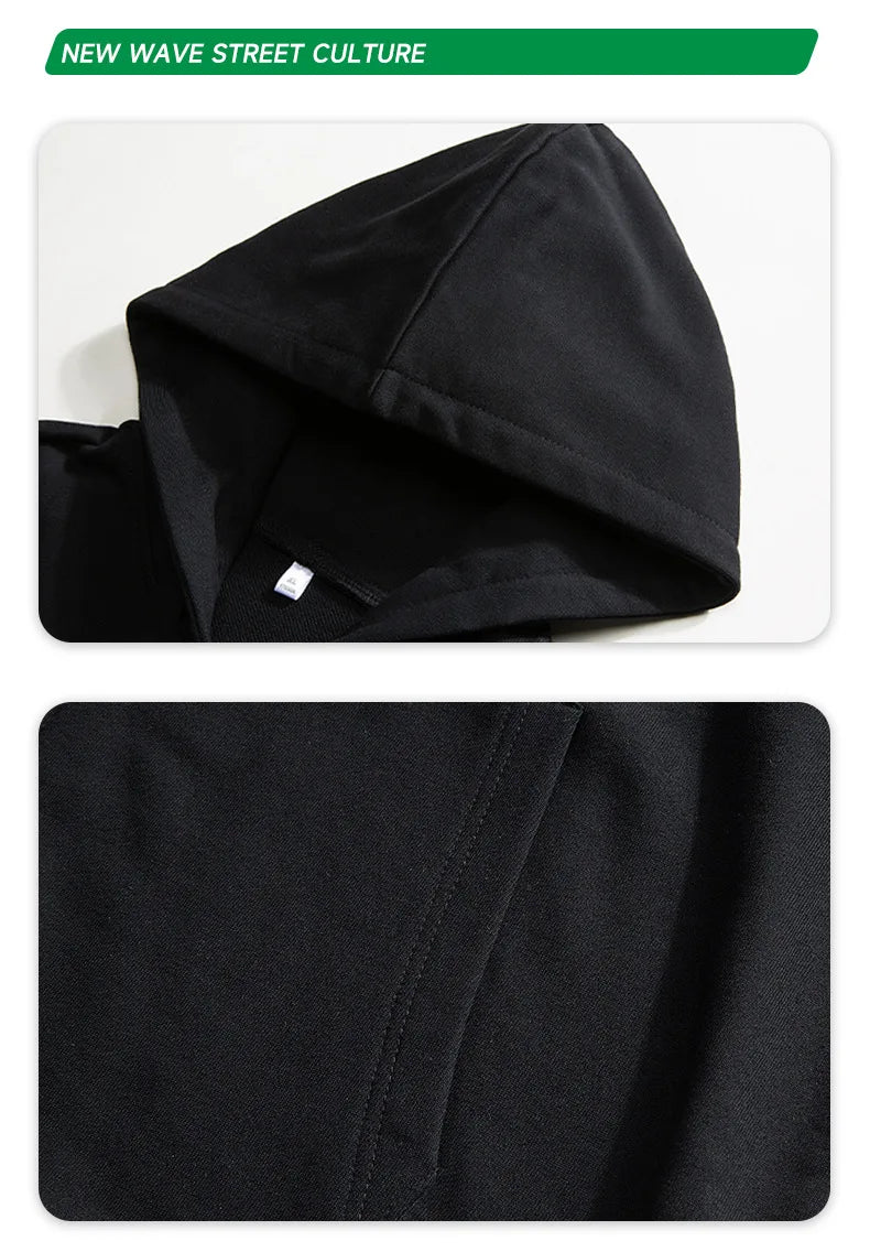 New Fashion Loose Hoodies For Men Spring and Autumn Casual Hooded Sweatshirt Men's Simple Tops Solid Color Thick Clothing Male