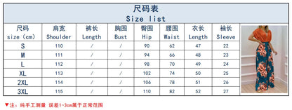 Women Print Suit Pullover Batwing Sleeve V-Neck Top Wide Leg Pants Set Two Piece Set New Loose Casual Women's Clothing Summer