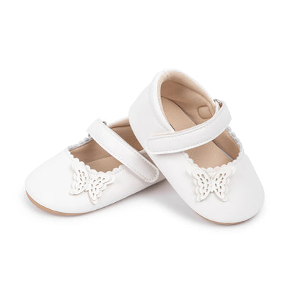 Girls Princess Shoes Bowknot Rubber Sole Anti-slip PU Leather Baby Shoes Newborns First Walkers Crib Shoes Spring Autumn