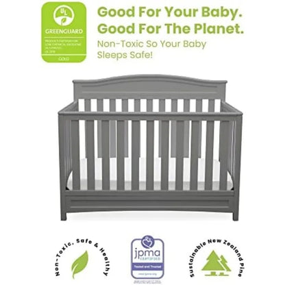Children Emery 4-in-1 Convertible Baby Crib - Greengard Gold Certified, Dark Chocolate