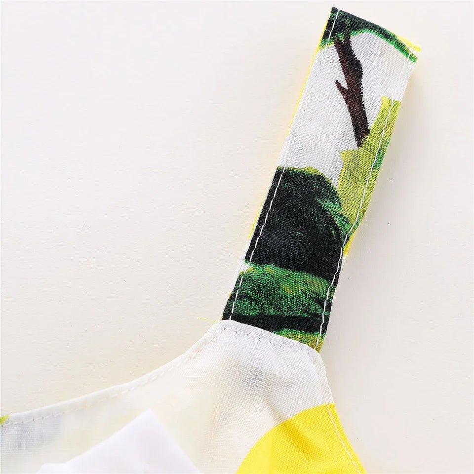 New Cute Printed Sleeveless Newborn Princess Dress Summer Baby Girl Dress Big Bow Baby Girl Birthday Dress Baby Girl Clothes