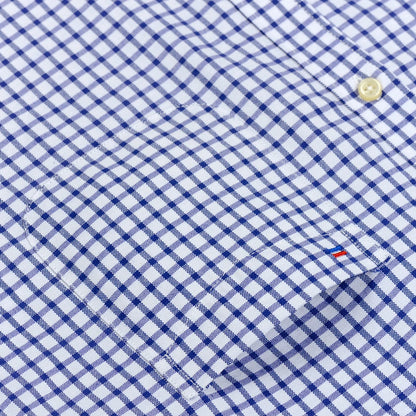 Men's Long Sleeve Oxford Plaid Striped Casual Shirt Front Patch Chest Pocket Regular-fit Button-down Collar Thick Work Shirts