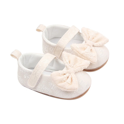 Toddler Baby Girls Sweet Princess Shoes Soft Bow knit Flower Non-slip Bottom First Walker Shoes Toddler Babies Crib Shoes