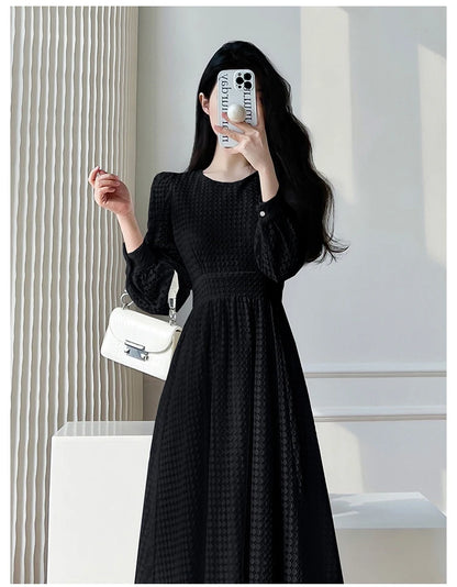 Lace Long Sleeves White Midi Dresses for Women 2025 New Autumn French Elegant Fashion Evening Wedding Party Robe Female Clothing