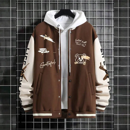 2025 New Jacket Coat Letter Printed  Wear Men Baseball Jacket Casual Long Sleeve Stand Jackets Men's Coats Sweatshirts Outerwear