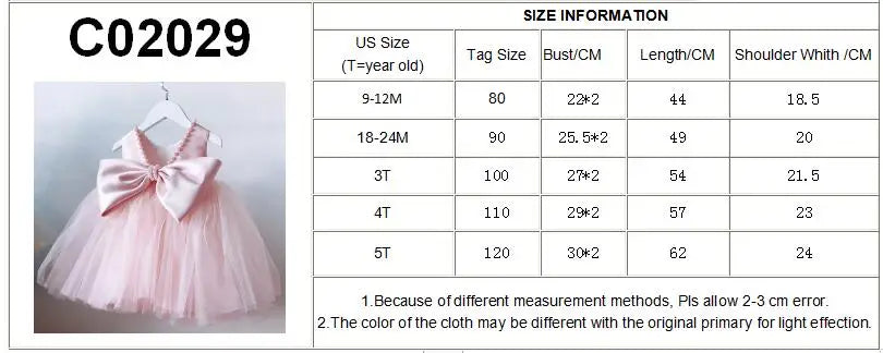 Toddler Baby Girls Summer Big Bow Baptism Dresses for Birthday Party Wedding Dress Children Costumes Princess Fluffy Prom Gown