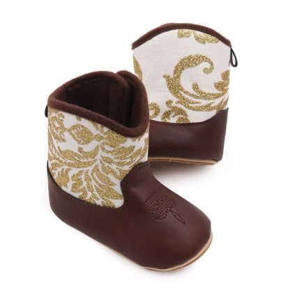 Baby Boots Made Of Soft PU and High-quality Cotton 2024 New Autumn and Winter Short Boots With Rubber Soles and Anti Slip Baby