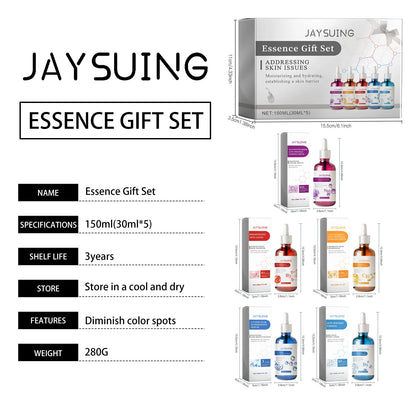 Facial Skin Care Serum Gift Set Moisturizing Nourish Fade Fine Lines Firming Wrinkles Brighten Skin Tone Smooth Face Essence Kit