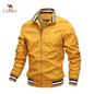 Camel - Men's premium embroidered zippered jacket, casual outdoor sports jacket, fashionable top, spring and autumn, high-quality