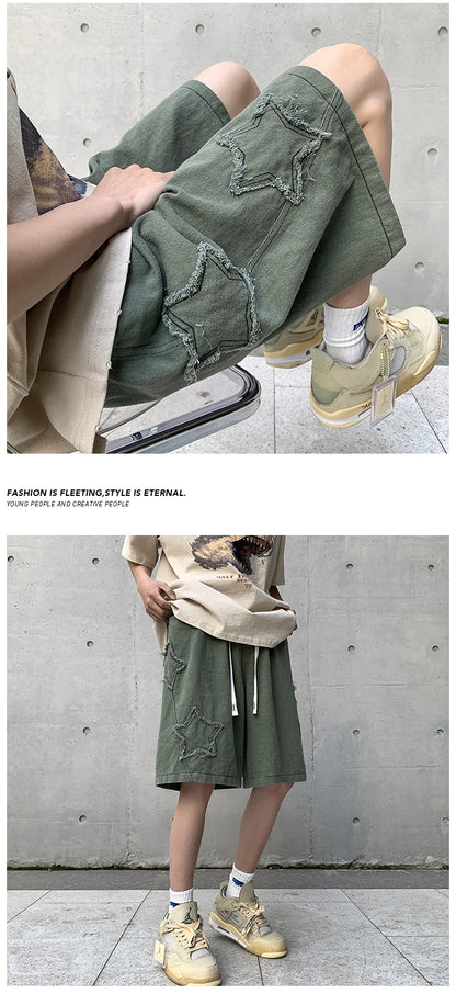 2025 Summer Shorts Men Loose spodenki meskie Vintage Denim Basic Simple Hot Sale High Waist Leisure Ulzzang Streetwear Short