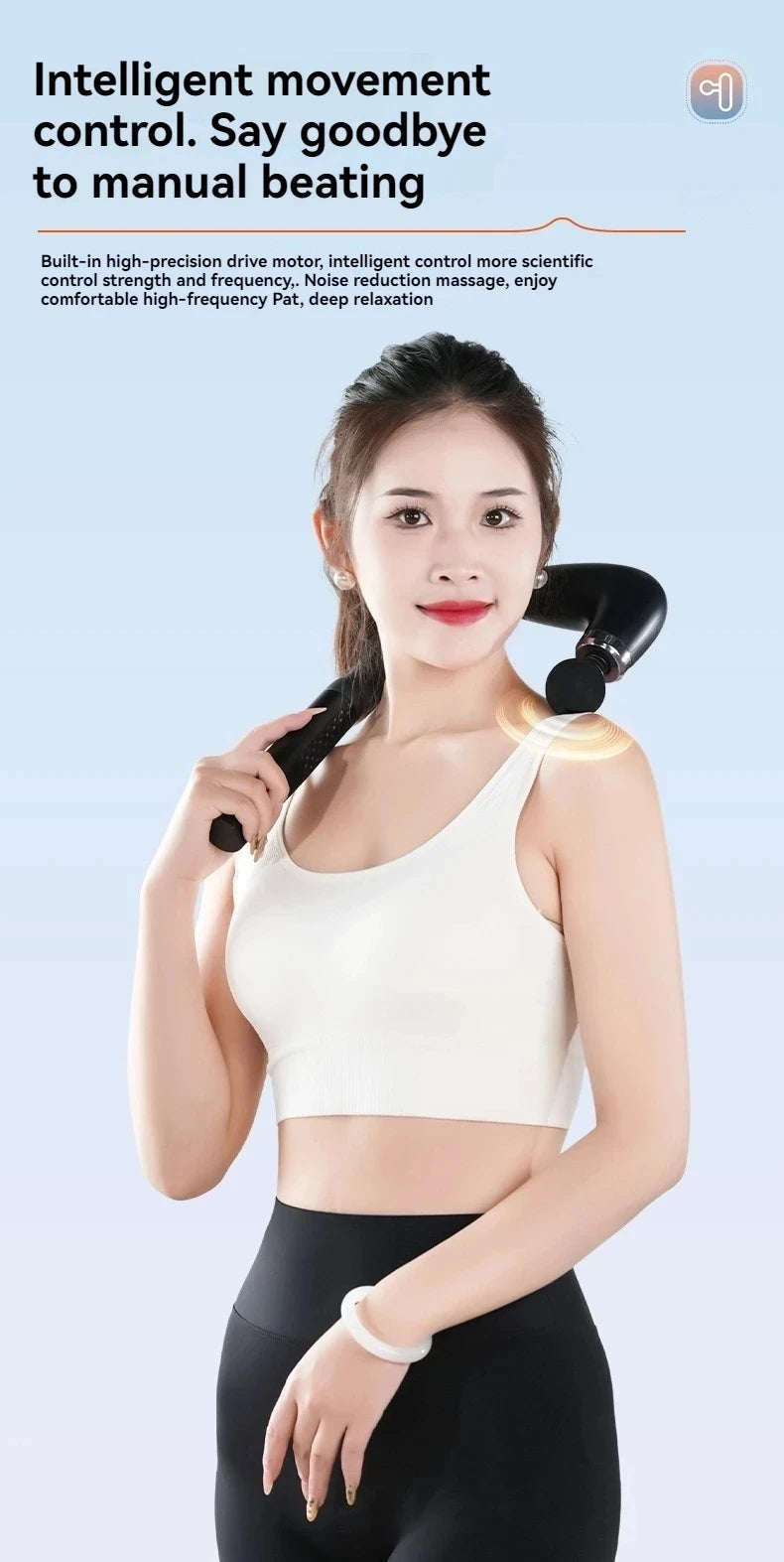 Smart Massage Gun Electric Massager Massage Hammer Rechargeable Home Handheld Hammer Back Artifact Body Massager