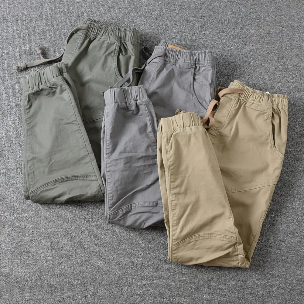 Stylish Joggers Pants Sporty Pure Color Slim Pants Solid Color Male Men Cargo Pants Men Clothes