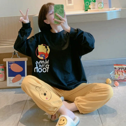 Women's Spring And Autumn Pajamas Two-Piece Set Of Students Long-Sleeved Pajamas New Fashion Casual Ladies Home wear Set