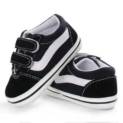 2025 Baby Canvas Sneakers Classic Stripes Casual Baby Boy Girl Shoes Anti-slip Soft First Walkers Infant Baby Unisex Shoes