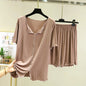Modal loose short-sleeved shorts home clothes women summer thin style can be worn outside pajamas set versatile casual two