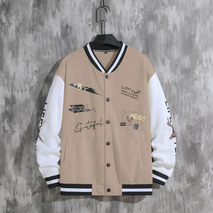 2025 New Jacket Coat Letter Printed  Wear Men Baseball Jacket Casual Long Sleeve Stand Jackets Men's Coats Sweatshirts Outerwear