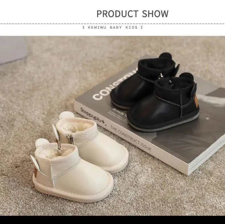 Children's Winter Snowy Boots Girls' Versatile Warm  Boys' Cotton Shoes Size 17-30