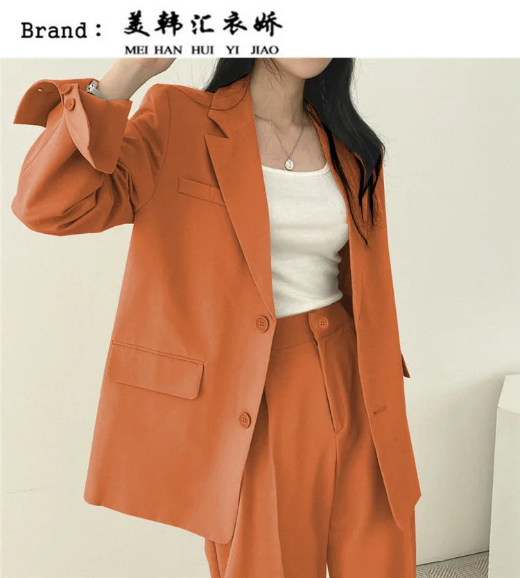 Fall Fashion Long Sleeve Blazer Mujer Pant Sets Blazers Women 2025 Casual Women's 2 Piece Outfit Set Suits Outwear