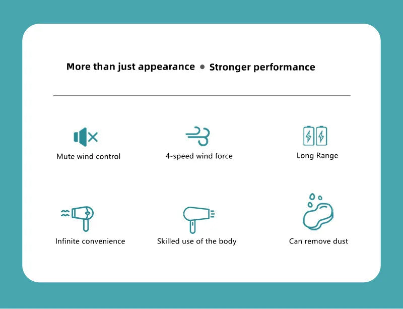 Wireless Hair Dryer Multifunctional  Air Duster Blower Travel Portable USB Rechargeable Negative Ions Blow Dryer