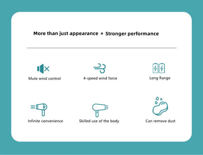 Wireless Hair Dryer Multifunctional  Air Duster Blower Travel Portable USB Rechargeable Negative Ions Blow Dryer