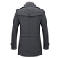 2025 Men's Woolen Coat Middle-aged Double Collar Autumn And Winter Warm Fashion Slim-fitting Woolen Men's Coat Pocket