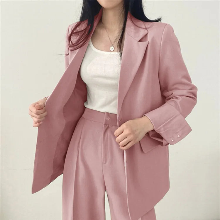 Fall Fashion Long Sleeve Blazer Mujer Pant Sets Blazers Women 2025 Casual Women's 2 Piece Outfit Set Suits Outwear