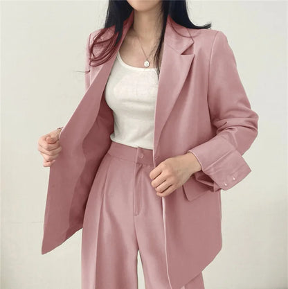 Fall Fashion Long Sleeve Blazer Mujer Pant Sets Blazers Women 2025 Casual Women's 2 Piece Outfit Set Suits Outwear
