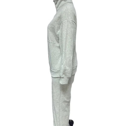 Women's Sports Suits 2025 Autumn Winter Latest Marketing Solid Thick Long Sleeved Zipper Sweatshirt Pants Set Two Piece Set