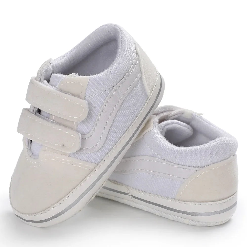 2025 Baby Canvas Sneakers Classic Stripes Casual Baby Boy Girl Shoes Anti-slip Soft First Walkers Infant Baby Unisex Shoes