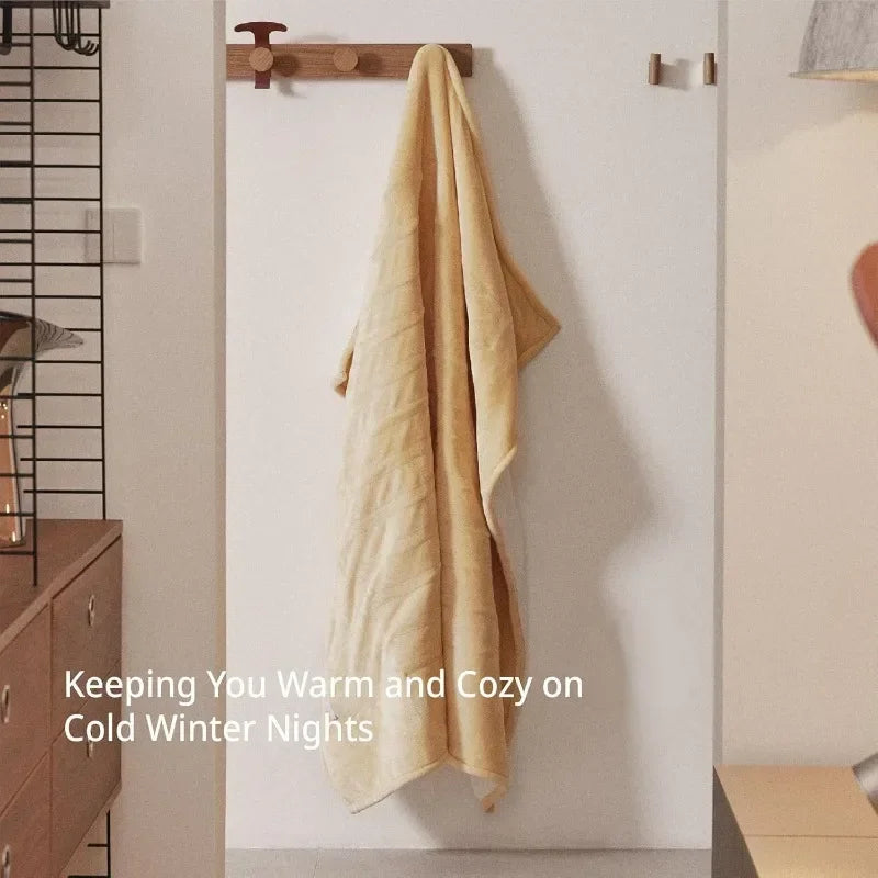 Heated Blanket Electric Throw 50''X60''-Soft Silky Plush Electric Blanket with 4 Heating Level & 3 Hour Auto Off Heating Blanket