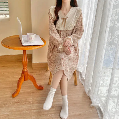 Pajama Sets Women Comfortable Daily Print Design Sweet Autumn Popular Attractive Ulzzang V-Neck Students Holiday Elegant Trendy