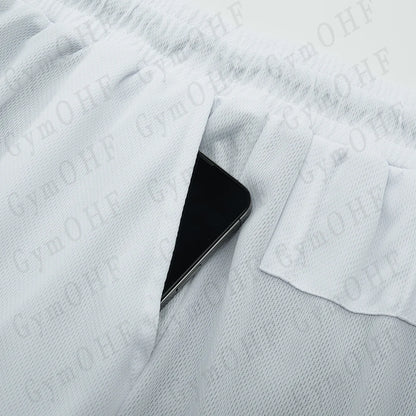 Goku Anime Running Shorts Men Fitness Gym Training 2 in 1 Sports Shorts Quick Dry Workout Jogging Double Deck Shorts