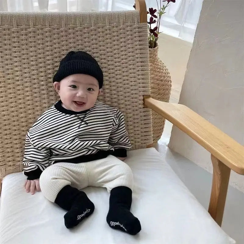 Spring Autumn Baby Boys Girls Ribbed Leggings Cotton Infant Casual Pants Toddler Kids Solid Color Stretch Slim Leggings Trousers