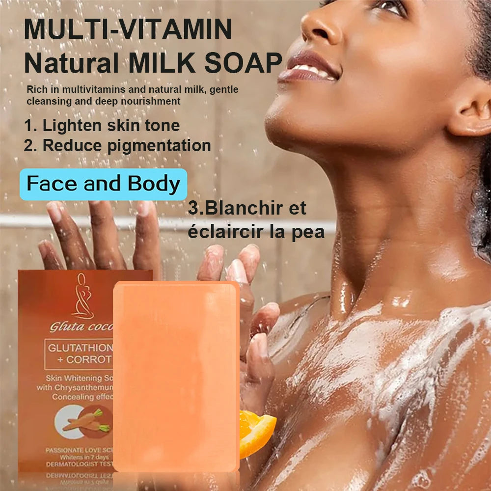 Glut Master GLUTATHIONE+CORROT Skincare Set Lightening Moisturizing Exfoliating Smooth Speedy Glowing skin for Dark Skin Women