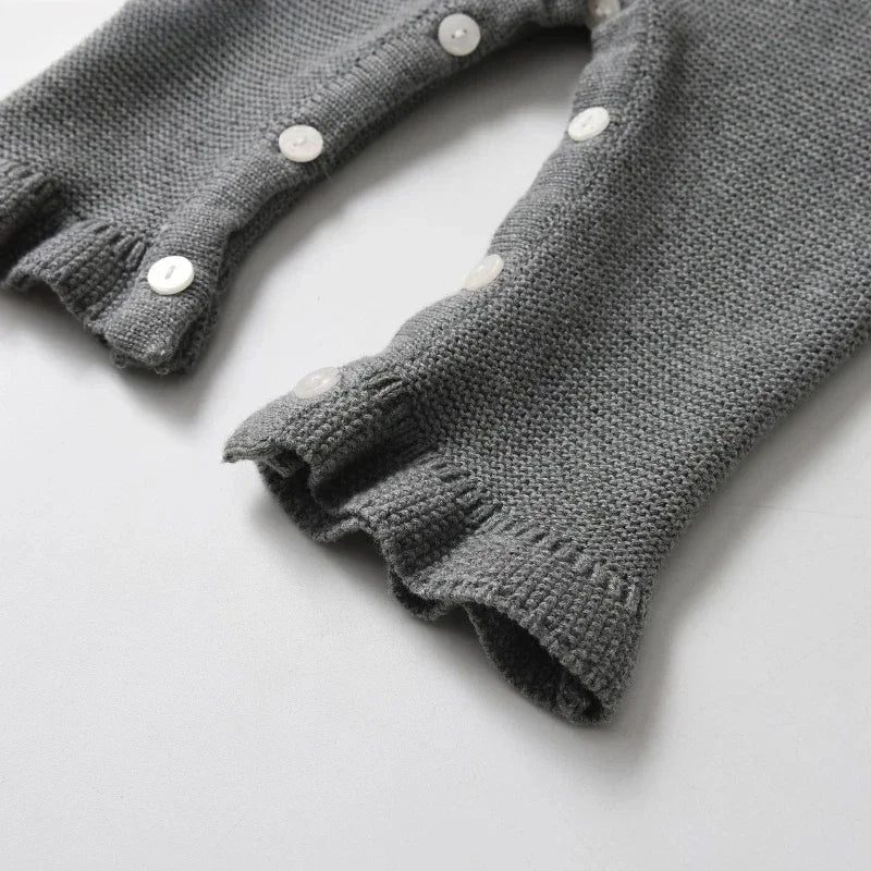 Toddler Newborn Baby Girl Jumpsuit Suspenders Costumes Outfit Knit Bodysuit Solid Color Sleeveless Knitted Sling Autumn Winter