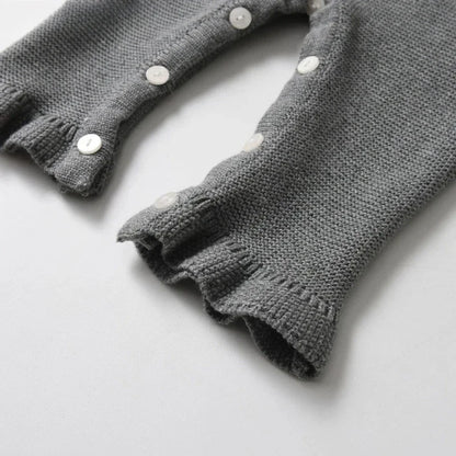 Toddler Newborn Baby Girl Jumpsuit Suspenders Costumes Outfit Knit Bodysuit Solid Color Sleeveless Knitted Sling Autumn Winter