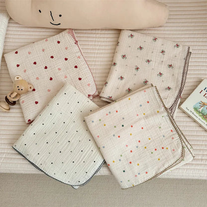 Newborn Baby Blanket For Boys Girls Baby Swaddle Wrap Floral Infant Receiving Blanket Bedding Crib Quilt Baby Stuff 100cm