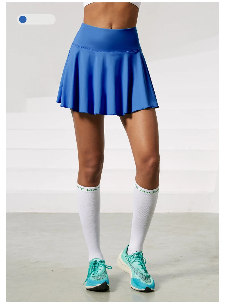 Women Sports Tennis Short Skirts Fitness Gym Leggings Golf Badminton Skort Athletic Running Workout Pleated Skirt With Pocket