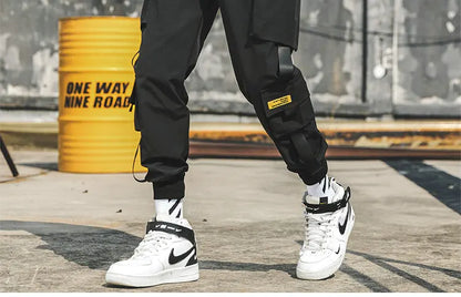 New Hip Hop Joggers Cargo Pants Men Harem Pants Multi-Pocket Ribbons Man Sweatpants Streetwear Casual Men's Pants