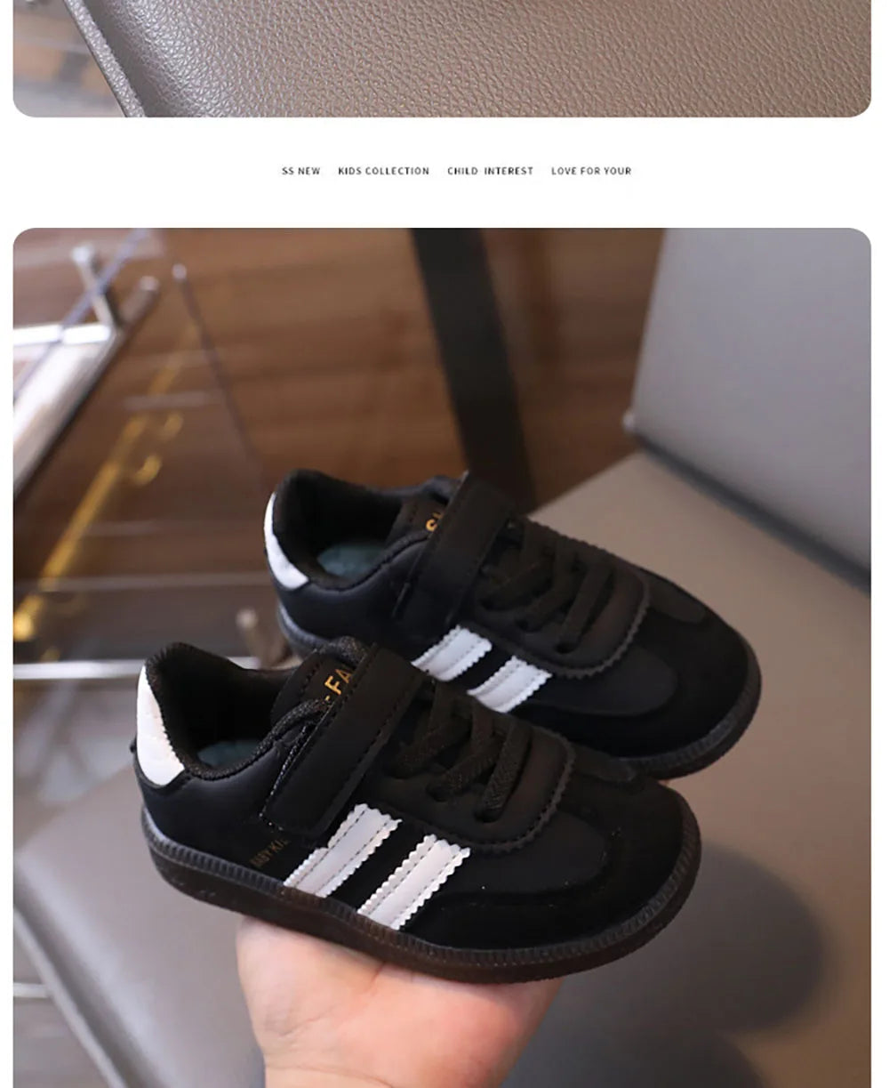 PU Leather Sport Shoes For Children Soft-soled Waterproof Girl's Sneakers Ergonomics Anti-slippery Toddler Shoes For Kids