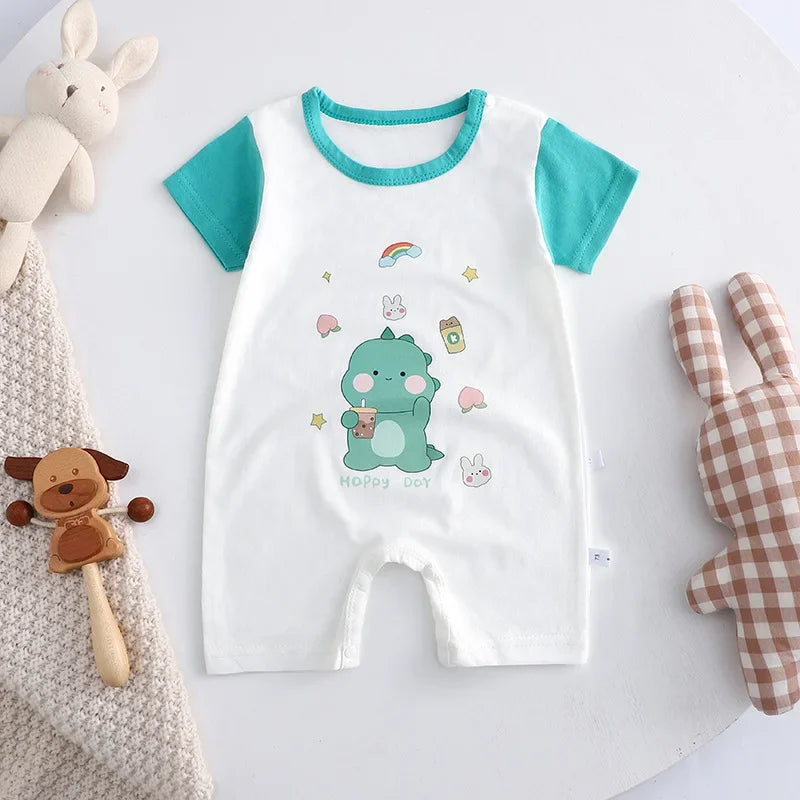 Newborn Baby Clothing Boy Girl baby clothes items Cotton Bodysuit Summer Short Sleeve Romper Infant Toddler sleepwear