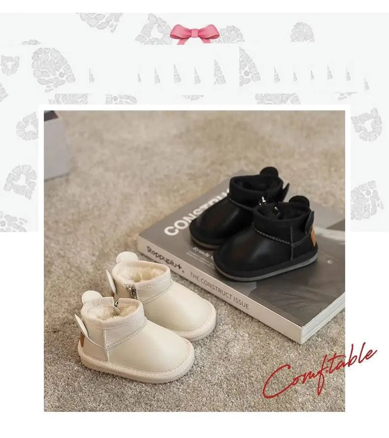 Children's Winter Snowy Boots Girls' Versatile Warm  Boys' Cotton Shoes Size 17-30