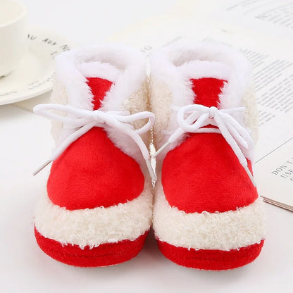 Baywell Baby Boots Newborn Winter Plush Snow Booties for Infant Boys Girls Soft Comfortable Lace Up Warming Shoes