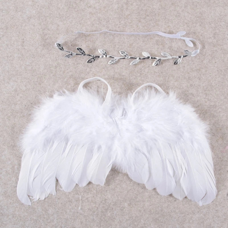 Newborn Photography Props Outfits Baby Headdress and Baby Wings Set
