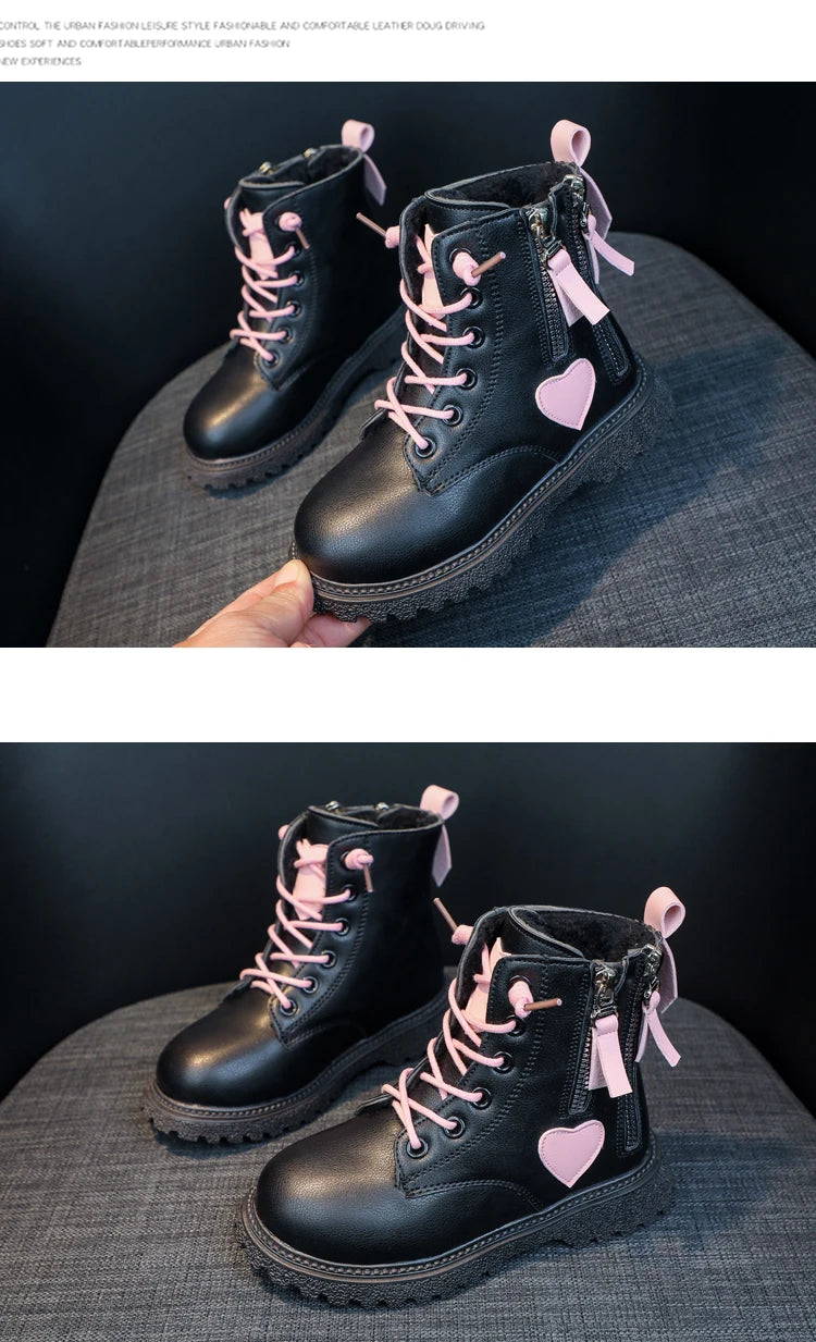Girls Ankle Boots 2025 New Autumn and Winter Fashion Double Zip Beautiful Princess Non-slip Performance Boots for Catwalk Casual