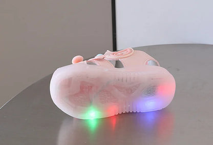 Little Duck Light-up LED Sandals for First Walker Anti-kick Baby Shoes for 0-3 Years Old Pre walker Soft Sole Cartoon for Girl