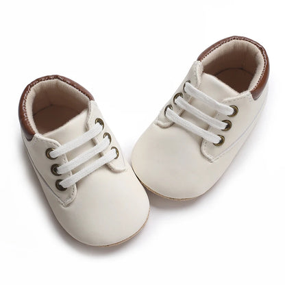 Fashionable 0-18M Boys and Girls' Shoes Classic Solid Color Leather Bottom Anti slip Preschool First Step Casual Sports Shoes