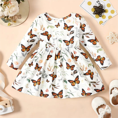 Pat Pat Newborn Dresses Baby Girl Clothes New Born Babies Kids Birthday Party Dress Ribbed Striped Long-sleeve Overalls Children