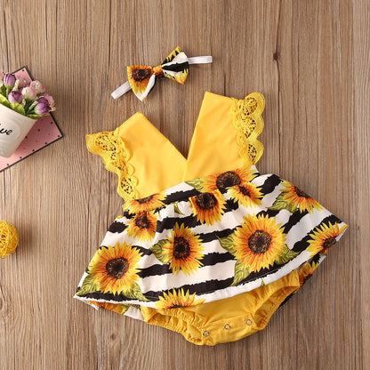 Children's Clothing New 2-piece Red Flower Baby Clothing Newborn Girl Lace Dress Princess Skirt Clothing 0-24M Princess Dress