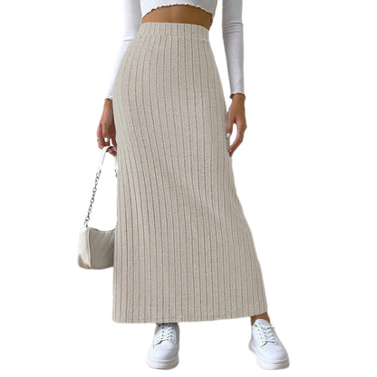 Solid Bodycon Ruched Knitted Long Skirt Women Sexy Black Elastic Elegant High Waist Mermaid Sheath Maxi Skirts Summer Streetwear